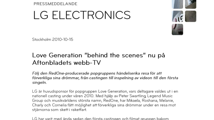 Love Generation ”behind the scenes” nu på Aftonbladets webb-TV
