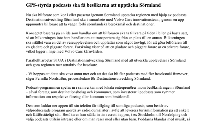 GPS-styrda podcasts ska få besökarna att upptäcka Sörmland 
