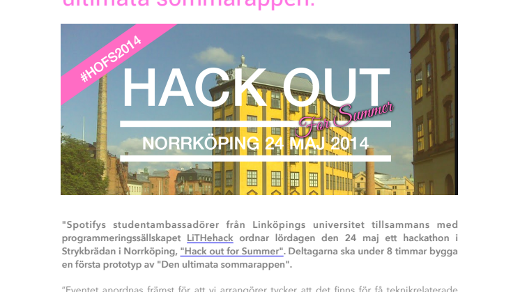 Hackathon i Norrköping ska ge den ultimata sommarappen!