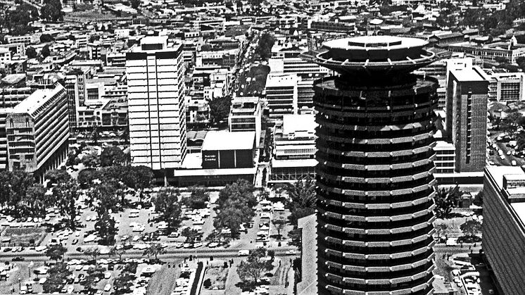 Høyhuset Kenyatta Internasjonal Conference Senter i Nairobi ,Kenya, 1966–1973.  arkitekt Karl Henrik Nøstvik. Foto: Iwan Baan