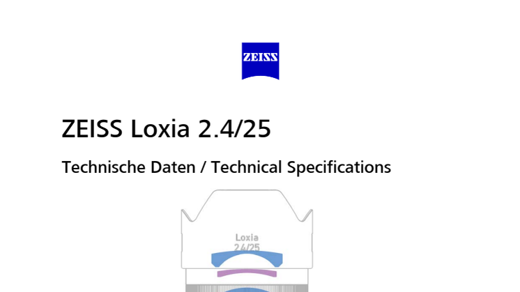 Zeiss Loxia 25mm f/2.4 Technical Specifications