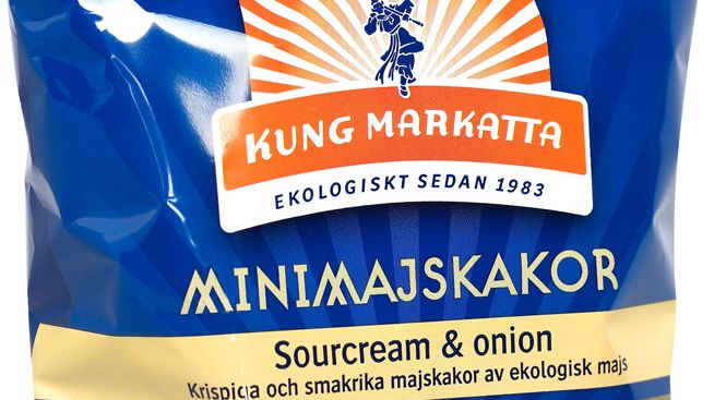 Kung Markatta utökar sitt snackssortiment med ekologiska Minimajskakor Sourcream & onion 