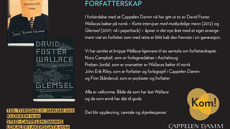 Velkommen til David Foster Wallace-kveld