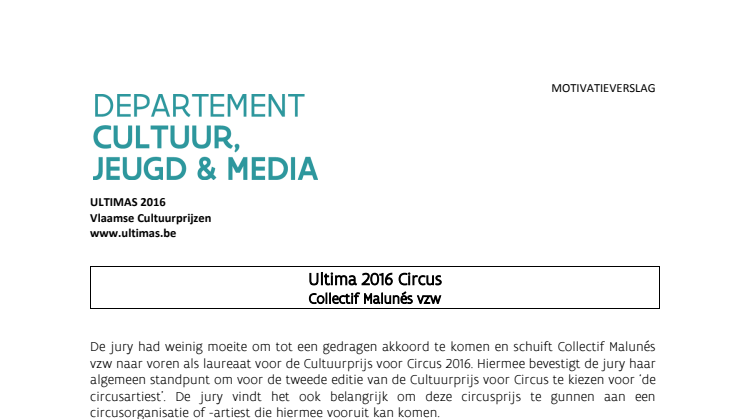 motivatieverslag Ultima 2016 circus