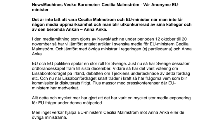 Cecilia Malmström - Vår Anonyme EU-minister