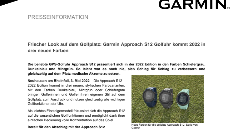 Garmin PM Approach S12 2022 Edition