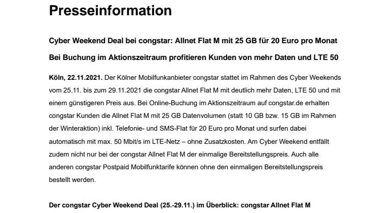 PM_Cyber Weekend Deal bei congstar_Allnet Flat M mit 25 GB für 20 Euro pro Monat.pdf