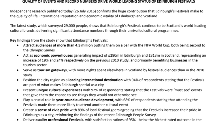 VisitScotland CEO hails “exceptional figures” for Edinburgh’s Festivals