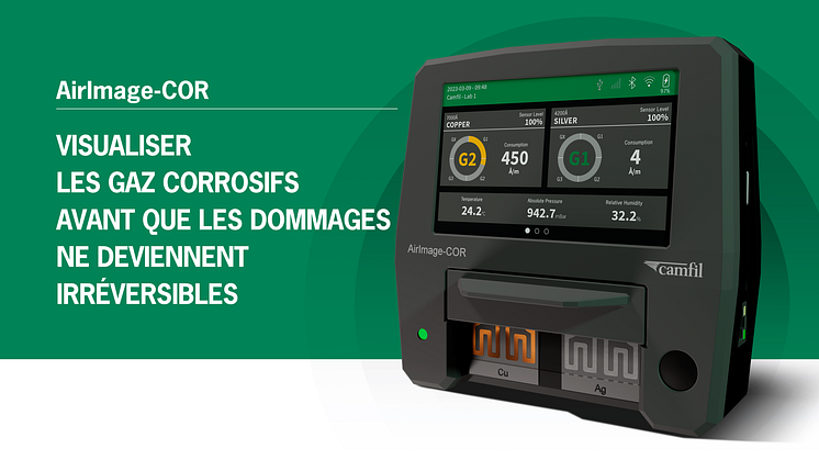 AirImage-COR offre une solution conviviale pour la surveillance à distance, précise et en temps réel, des niveaux de corrosion, de la température, de l'humidité relative et de la pression.