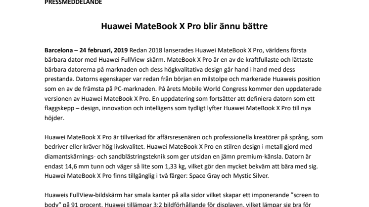 Huawei MateBook X Pro blir ännu bättre