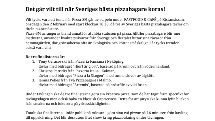 Det går vilt till när Sveriges bästa pizzabagare koras!