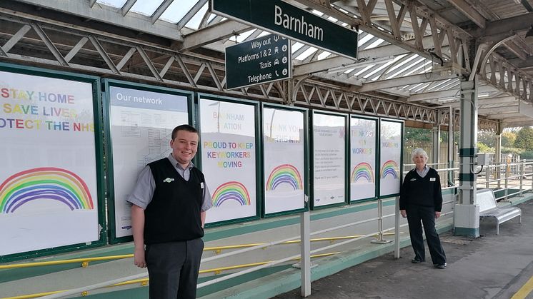 Rainbow posters have been displayed all over Barnham station - MORE IMAGES AVAILABLE TO DOWNLOAD BELOW