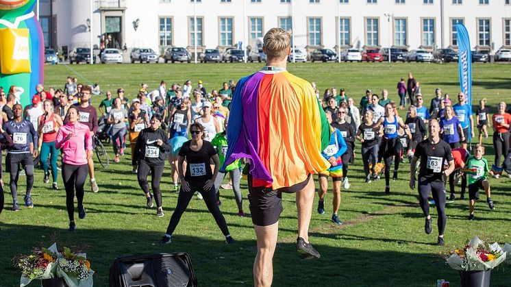 Gratis blodsockerkoll på Run for Pride. Foto: Jonas Norén﻿