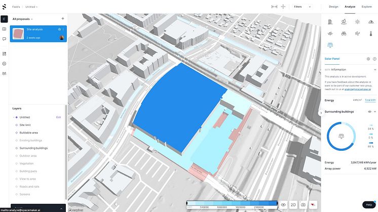 Solenergi udregnet for Field's_Amager