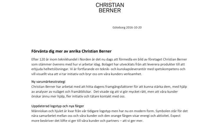 Förvänta dig mer av anrika Christian Berner