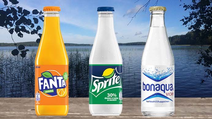 Fanta Appelsiini, Sprite ja Bonaqua Vichy saavat uudet klassiset lasipullot, jotka täydentävät viime syksynä lanseerattua Coca-Cola ja Coca-Cola Zero Sugar klassikkolasipullojen sarjaa. 