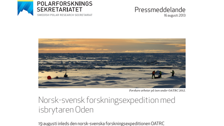 Norsk-svensk forskningsexpedition med isbrytaren Oden