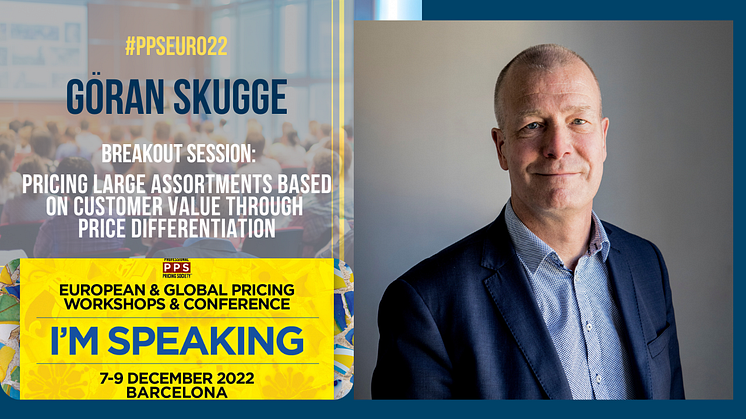 Göran Skugge, Partner på PriceGain talar vid PPS European & Global Pricing Conference den 9 december 2022