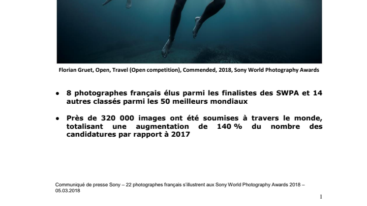 22 photographes français s’illustrent aux Sony World Photography Awards 2018, le plus grand concours de photographie au monde