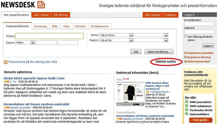 Nu över 300 000 nyheter som bevakas av 7000 journalister på Newsdesk