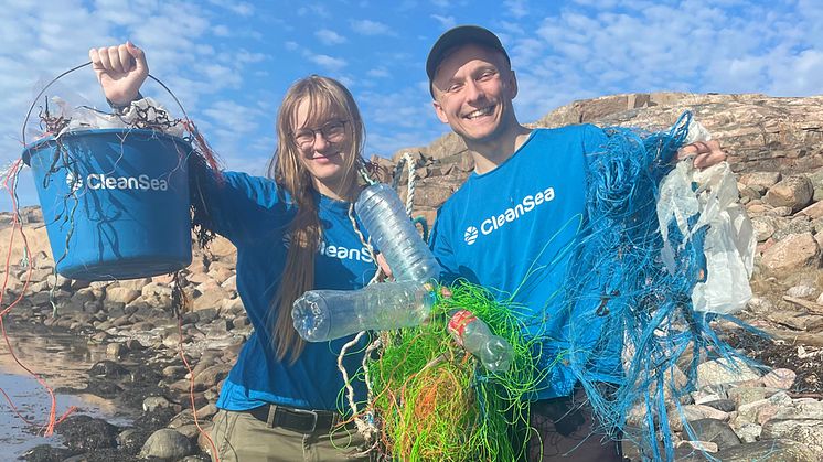 Mikaela och Lukas Juhler från CleanSea i nytt samarbete med Orusts Sparbank.