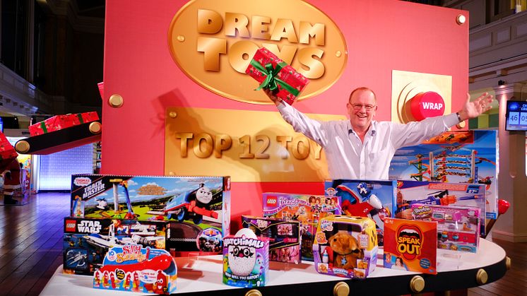 Gary Grant, chairman of the DreamToys selection committee, with this year's Top 12 launched in London this morning.