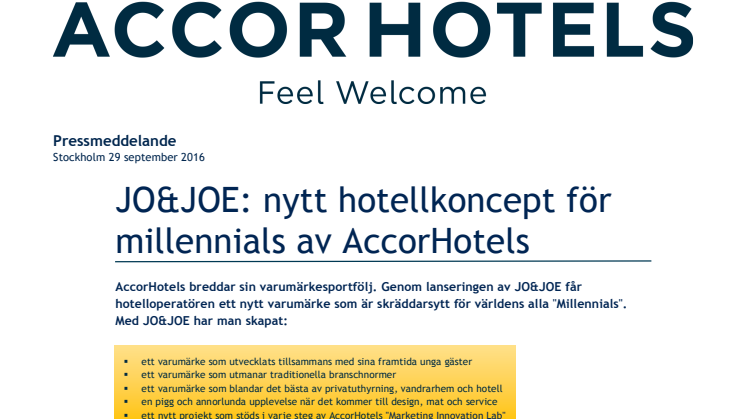 JO&JOE: nytt hotellkoncept för millennials av AccorHotels