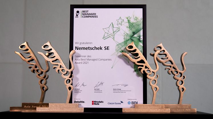 Nemetschek Group receives AxiaBest Managed Company Award for Outstandingly Managed Companies