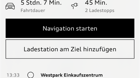 Audi e-tron-ruteplanlægger (app turplan)