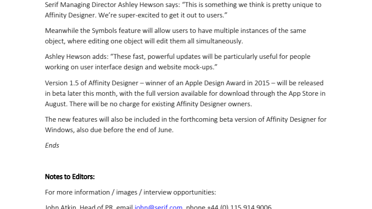 Affinity Designer reveals powerful new upgrade