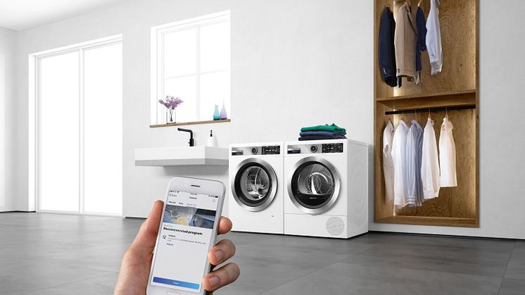 	Automatisk tilkobling mellom Bosch vaskemaskin og tørketrommel: Home Connect 2.0 med Smart Dry 