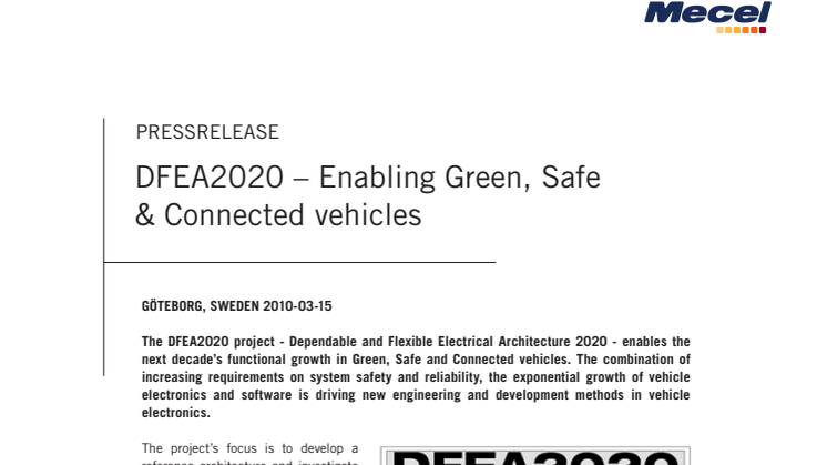 DFEA2020 – Enabling Green, Safe & Connected vehicles