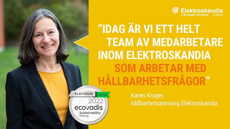 Ecovadis ger Elektroskandia högsta betyg inom hållbarhetsarbete