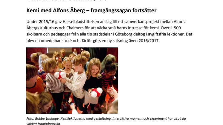 Kemi med Alfons Åberg – framgångssagan fortsätter