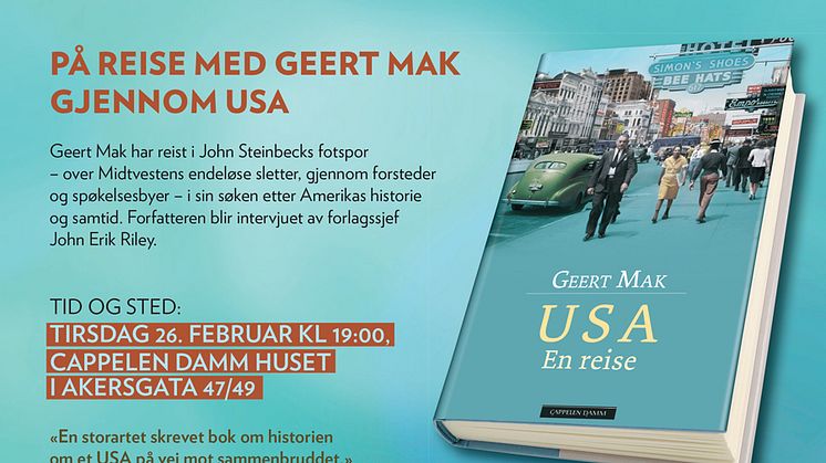 Velkommen til boklansering: På reise med Geert Mak gjennom USA