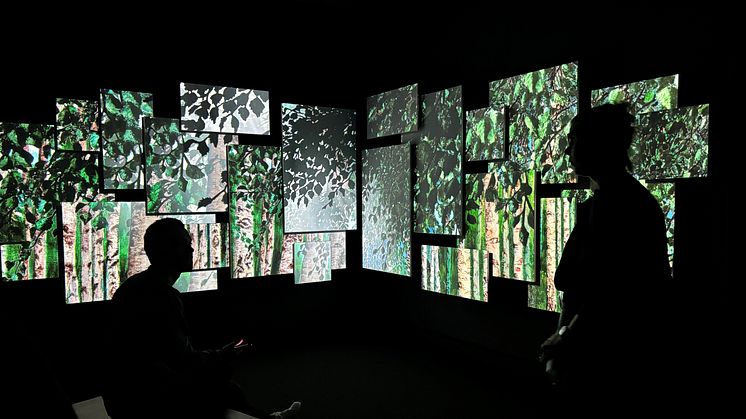 De reisende på Flesland kan nå ta en kunstpause i en multimedial installasjon basert på Nikolai Astrups kunst. (foto: Kode).