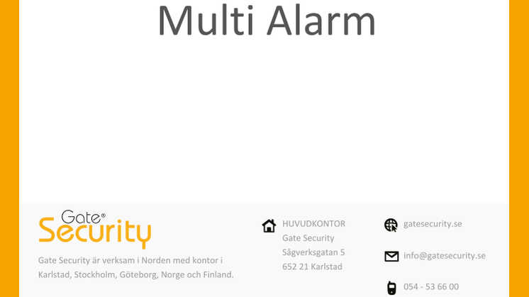 Multi-alarm från Gate Security