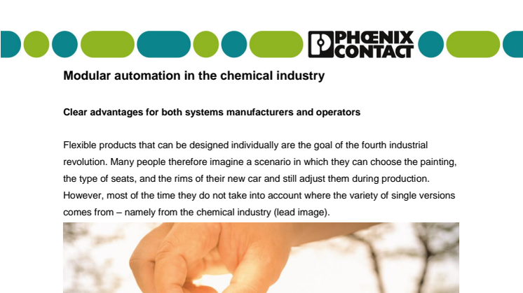 Modular automation in the chemical industry 