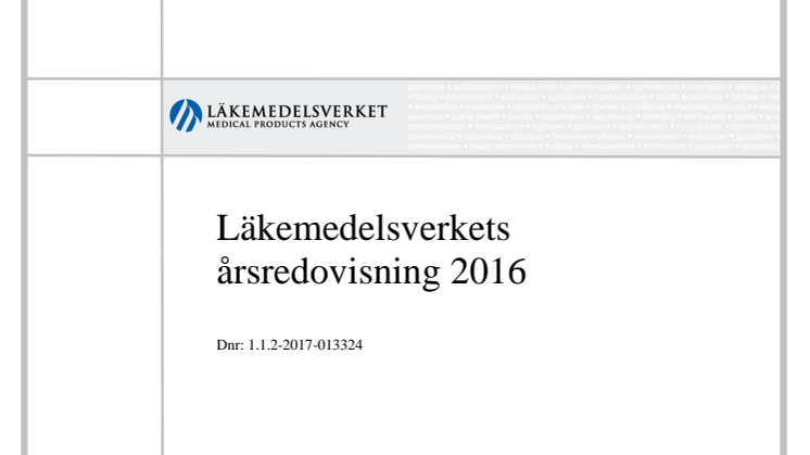 Läkemedelsverkets årsredovisning 2016
