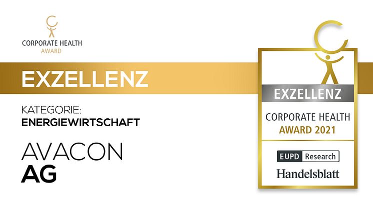 Avacon AG erhält Exzellenz-Siegel des Corporate Health Awards 2021