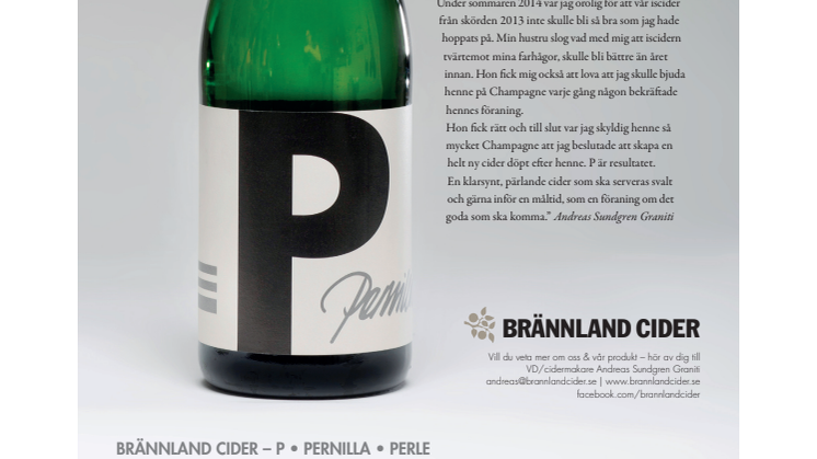 Brännland Cider P - Produktblad