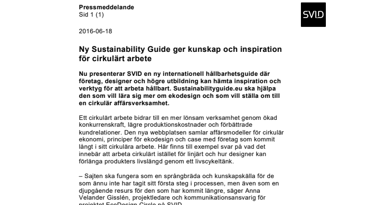 Ny Sustainability Guide ger kunskap och inspiration för cirkulärt arbete
