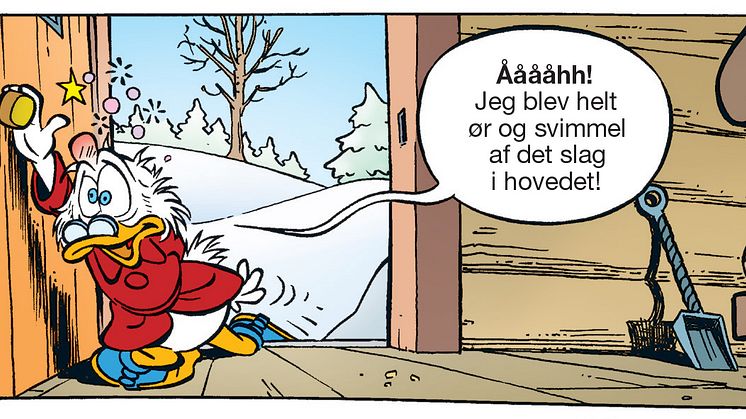 Stribe fra hovedhistorien - Juleafslapning på Bjørnebjerg - i Anders And & Co. nr. 49 