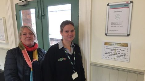 SRCP's Sharon Gray and Hayley Wyborn, Station Sales Clerk, with the award. Photograph by Graham Upton