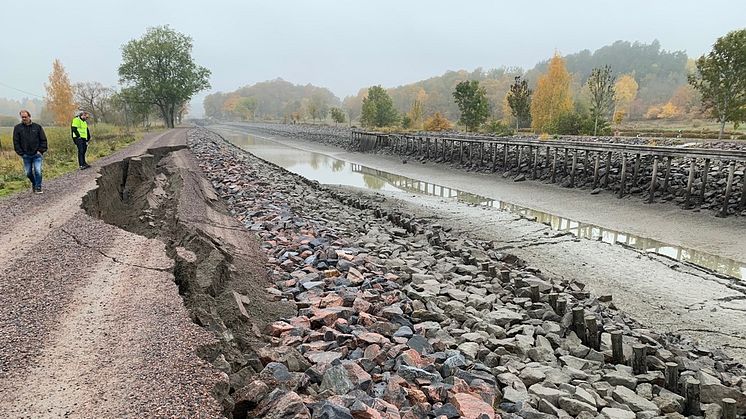 Skredet inträffade vid Klevbrinken utanför Söderköping.