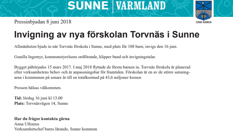 Invigning av Torvnäs förskola i Sunne