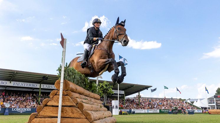 Aminda Ingulfson och Joystick gör internationell mästerskapsdebut efter en fin säsong med bl a fyrstjärnig seger i Strzegom. Här syns de i Falsterbo i somras. Foto: Roland Thunholm