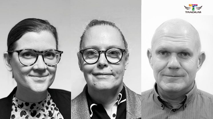 Henriette Andersen Birk, Bente Herred Hansen og Troels Kiær Laursen er nye ledere på Tradium.