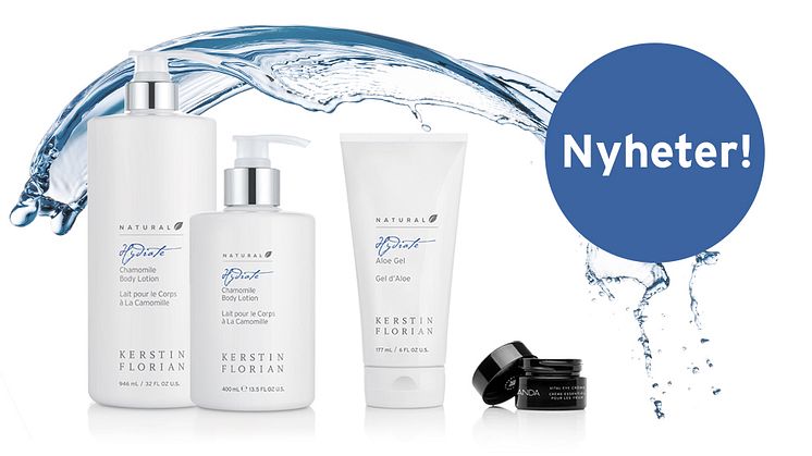 Nyheter hos Kerstin Florian: Natural Chamomile Body Lotion, Natural Aloe Gel och ANDA Vital Eye Crème.