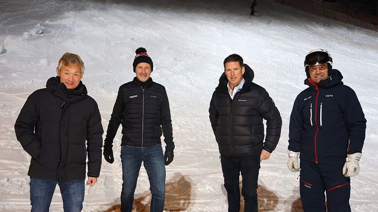 From the left: Thomas Dahlstedt, head owner of Nordrest, Stefan Sjöstrand CEO and President SkiStar, Pontus Frithiof, owner and founder of the Pontus Group and Jonas Bauer, Resport Manager SkiStar Sälen